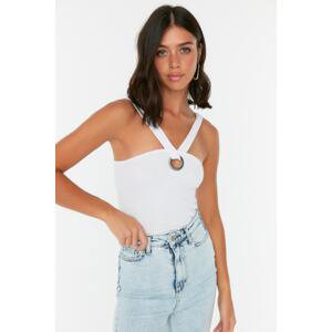 Trendyol White Cut Out Detailed Knitted Blouse