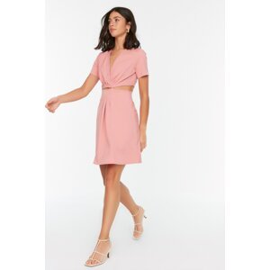 Trendyol Pale Pink Waist Detailed Woven Dress