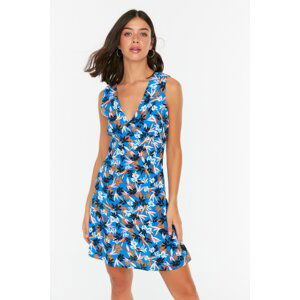 Trendyol Blue V-Neck Woven Dress