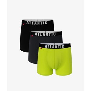Pánské boxerky ATLANTIC 3Pack - černá, grafit, limetka