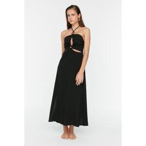 Trendyol Black Buckle Accessorized Cut Out Detailed Beach Dress