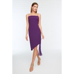 Trendyol Purple Tassel Detailed Evening Dress