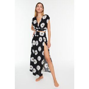 Trendyol Floral Patterned Woven Top and Bottom Set with slits