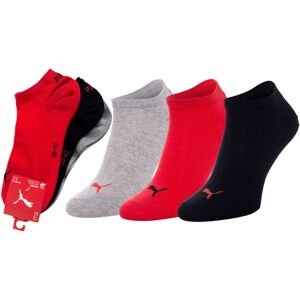 Sada tří párů ponožek v šedé, černé a červené barvě Puma - Dámské