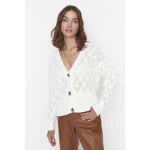 Trendyol Ecru Knitted Detailed Sweater Cardigan