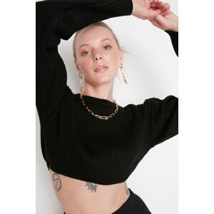 Trendyol Black Super Crop Basic Knitwear Sweater