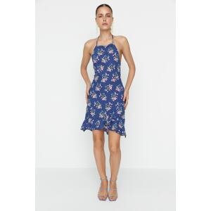 Trendyol Navy Blue Frilly Halter Woven Dress