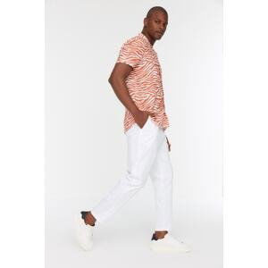 Trendyol White Men's Carrot Fit Chino Gabardine Trousers