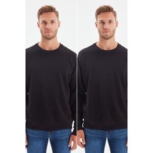 Trendyol Men's Black Oversized/Wide-Fit 2-Pack Cotton Sweatshirt