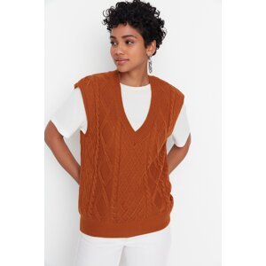Trendyol Cinnamon Knit Detailed Knitwear Sweater