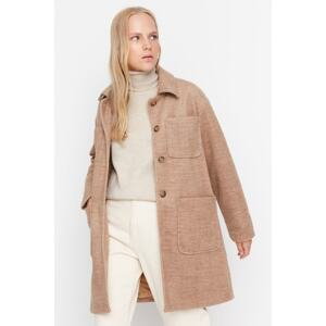 Trendyol Camel Pocket Detailed Woolen Cachet Coat