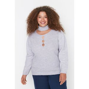 Trendyol Curve Lilac Collar Detailed Knitwear Sweater