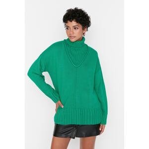 Trendyol Green Oversized Turtleneck Knitwear Sweater