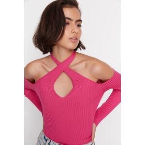 Trendyol Fuchsia Halterneck Knitwear Sweater