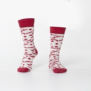 Krémové dámské ponožky se vzory