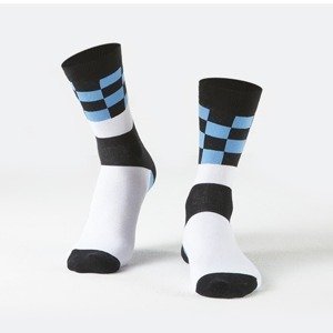Pánské modré šachovnicové ponožky