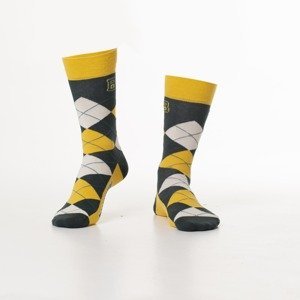 Žluté pánské ponožky s nápisem