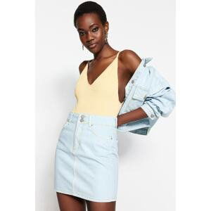 Trendyol Light Blue Waist Detail Mini Denim Skirt