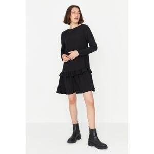 Trendyol Black Ruffle Detailed Woven Dress
