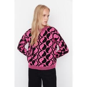 Trendyol Fuchsia Jacquard-Knitwear Sweater