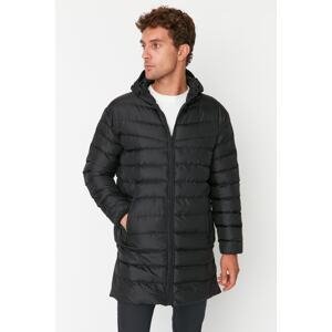 Trendyol Men's Black Regular Fit Zippered Wind-Resistant Winter Coat.