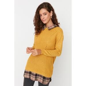 Trendyol Mustard Garnish Detailed Knitwear Sweater