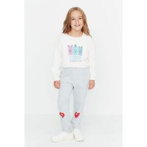 Trendyol Gray Patterned Girl Knitted Sweatpants