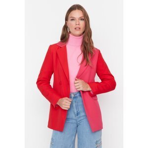 Trendyol Red Bi-Color Lined Blazer Woven Jacket