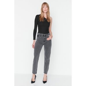 Trendyol Black Trok Detailed High Waist Mom Jeans