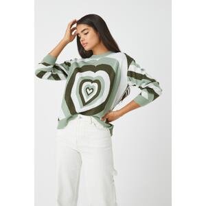 Koton Women's Green Patterned Sweater