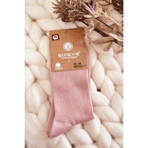 Dámské Ponožky s lesklou nití růžovou