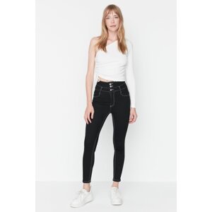 Trendyol Black High Waist Skinny Jeans With Buttons In The Front
