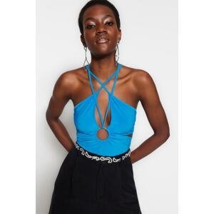 Trendyol Blue Knitted Window/Cut Out Detailed Body With Snap Snaps