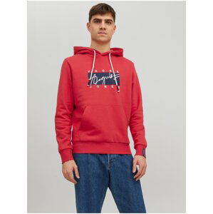 Červená pánská mikina s kapucí Jack & Jones Josh - Pánské