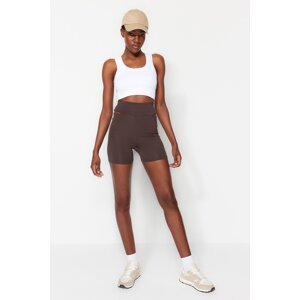 Trendyol Brown Sports Shorts Tights with Concentrator Window/Cut Out Detail