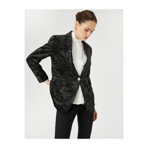 Koton Melis Agazat X - Shimmering Velvet Blazer Jacket