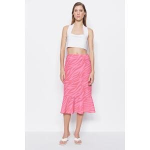 Trendyol Pink Midi Woven Skirt
