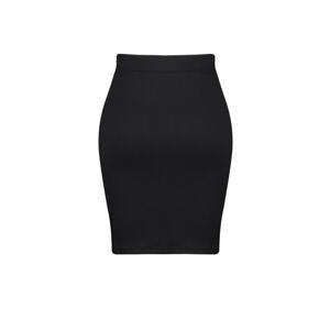 Trendyol Curve Black Knitted Skirt with Pleats