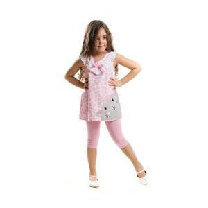 Denokids Pink Polka Dot Cat Girl Tunic Leggings Suit