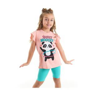 Denokids Hula-hoop Panda Girl's T-shirt Tights Set