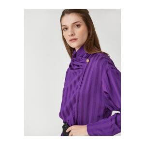 Koton Draped Collar Buttoned Blouse