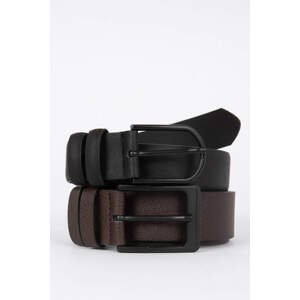 DEFACTO Artificial Leather Sport and Classic 2-Pack Belt
