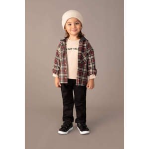 DEFACTO Baby Boy Checked Hooded Long Sleeved 2-Piece Flannel Set
