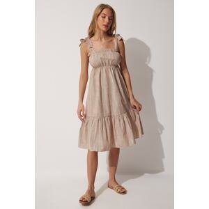 Happiness İstanbul Dress - Brown - Ruffle both