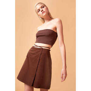 DEFACTO A Cut Cross Tie Waist Mini Skirt