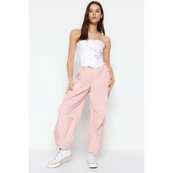 Trendyol Pink Pajamas Normal Waist Parachute Trousers