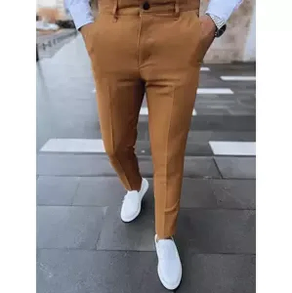 Jednobarevné velbloudí chino kalhoty Dstreet  pro muže