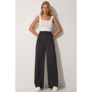 Happiness İstanbul Women's Black Pleated Wide Leg Pants