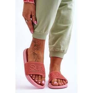 Lehké dámské pantofle s nápisem Růžove Merry