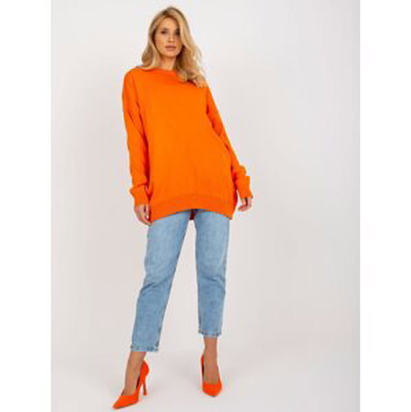 Oranžový dámský oversized svetr s vlnou